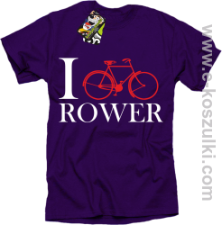 I love rower - koszulka męska fioletowy