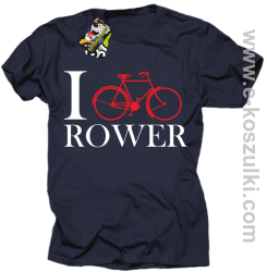I love rower - koszulka męska granatowy