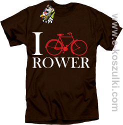 I love rower - koszulka męska brązowy