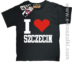 I love Szczecin koszulka dziecięca - czarny