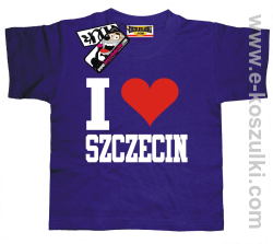 I love Szczecin koszulka dziecięca - fioletowy