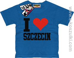 I love Szczecin koszulka dziecięca - niebieski
