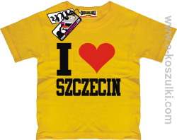 I love Szczecin koszulka dziecięca - żółty