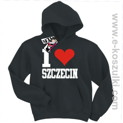 I love Szczecin bluza dziecięca - czarny
