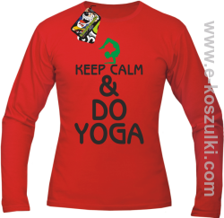 Keep Calm & DO YOGA - longsleeve męski czerwony