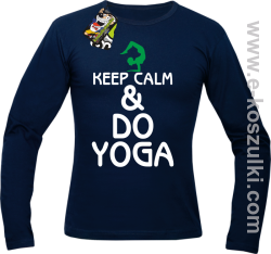  Keep Calm & DO YOGA - longsleeve męski granatowy