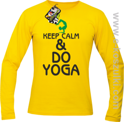Keep Calm & DO YOGA - longsleeve męski żółty