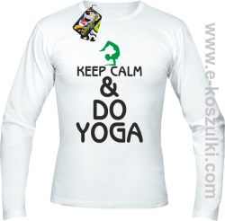 Keep Calm & DO YOGA - longsleeve męski biały
