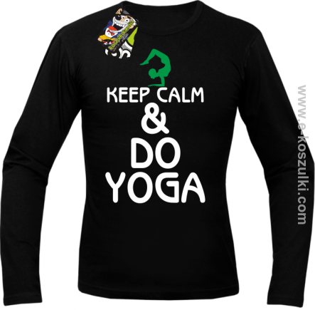 Keep Calm & DO YOGA - longsleeve męski czarny