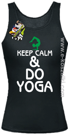 Keep Calm & DO YOGA - top damski czarny