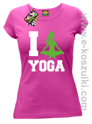 I love YOGA - koszulka damska fuchsia