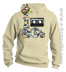 I love 80`s mix tape kaseta magnetofonowa - bluza z kapturem beżowa