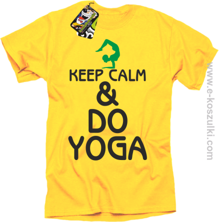 Keep Calm & DO YOGA - koszulka męska żółty