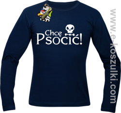 Chcę psocić - longsleeve męski granatowy