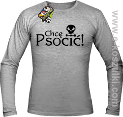 Chcę psocić - longsleeve męski melanżowy