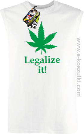 Legalize it gandzia ganja - bezrękawnik męski biały