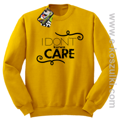 I Don`t kurwa Care - bluza bez kaptura STANDARD żółta