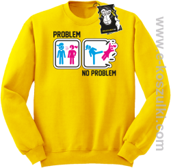 Problem no problem- bluza dla singla bez kaptura żółta