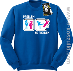 Problem no problem- bluza dla singla bez kaptura niebieska