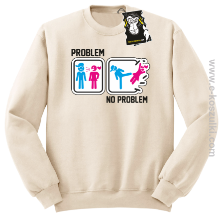 Problem no problem- bluza dla singla bez kaptura beżowa