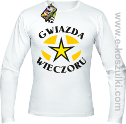Gwiazda wieczoru  - longsleeve męski biały