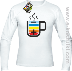 Kubek naładowany energią - longsleeve męski biały