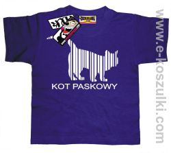 Kot paskowy koszulka dziecięca - fioletowy