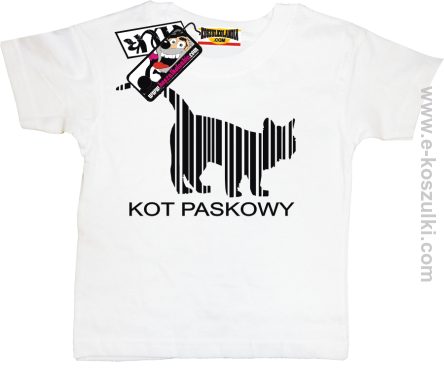 Kot paskowy koszulka dziecięca - biały