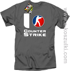 I love counter strike - koszulka męska szary