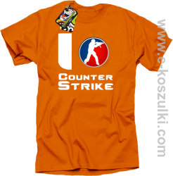 I love counter strike - koszulka męska pomarańczowy