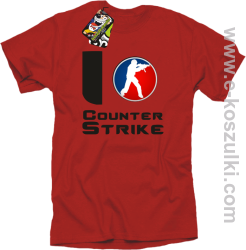 I love counter strike - koszulka męska czerwony