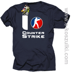 I love counter strike - koszulka męska granatowy