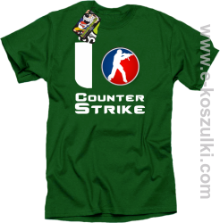 I love counter strike - koszulka męska zielony