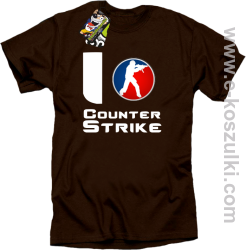 I love counter strike - koszulka męska brązowy