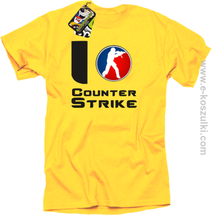 I love counter strike - koszulka męska zółty