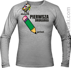 Pierwsza drukarka - delete - print - longsleeve męski melanż