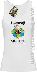 Uważaj mam starszą siostrę SERIA PSZCZÓŁKI - top damski biały