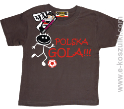 Polska gola !!! koszulka dziecięca - brązowy