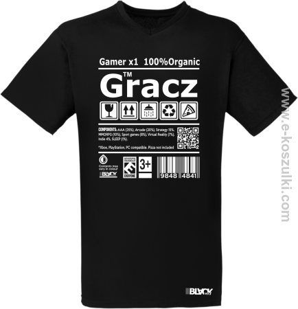 Gracz GAMER - koszulka męska V-neck 