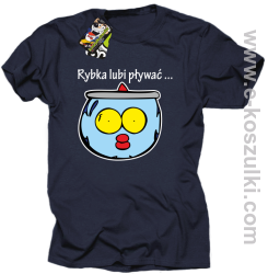 Rybka Lubi Pływać - koszulka męska granatowa