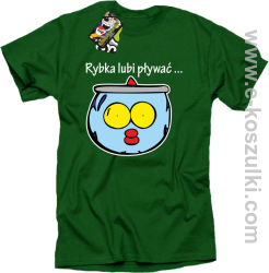 Rybka Lubi Pływać - koszulka męska zielona