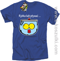 Rybka Lubi Pływać - koszulka męska niebieska