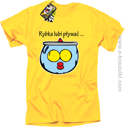 Rybka Lubi Pływać - koszulka męska żółta