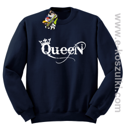Queen Simple - bluza bez kaptura STANDARD granatowa