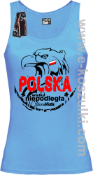 POLSKA WIELKA NIEPODLEGŁA - top damski błękitny