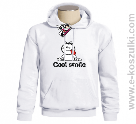 Cool Smile - bluza męska z kapturem - biały