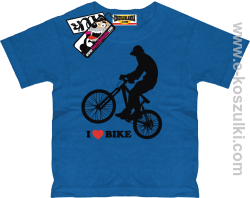 I love bike koszulka dziecięca - niebieski