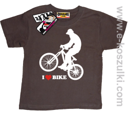 I love bike koszulka dziecięca - brązowy