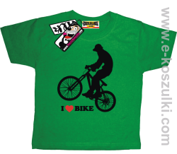 I love bike koszulka dziecięca - zielony