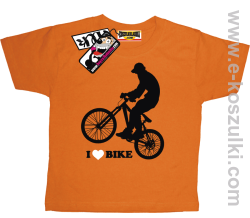 I love bike koszulka dziecięca - pomarańczowy